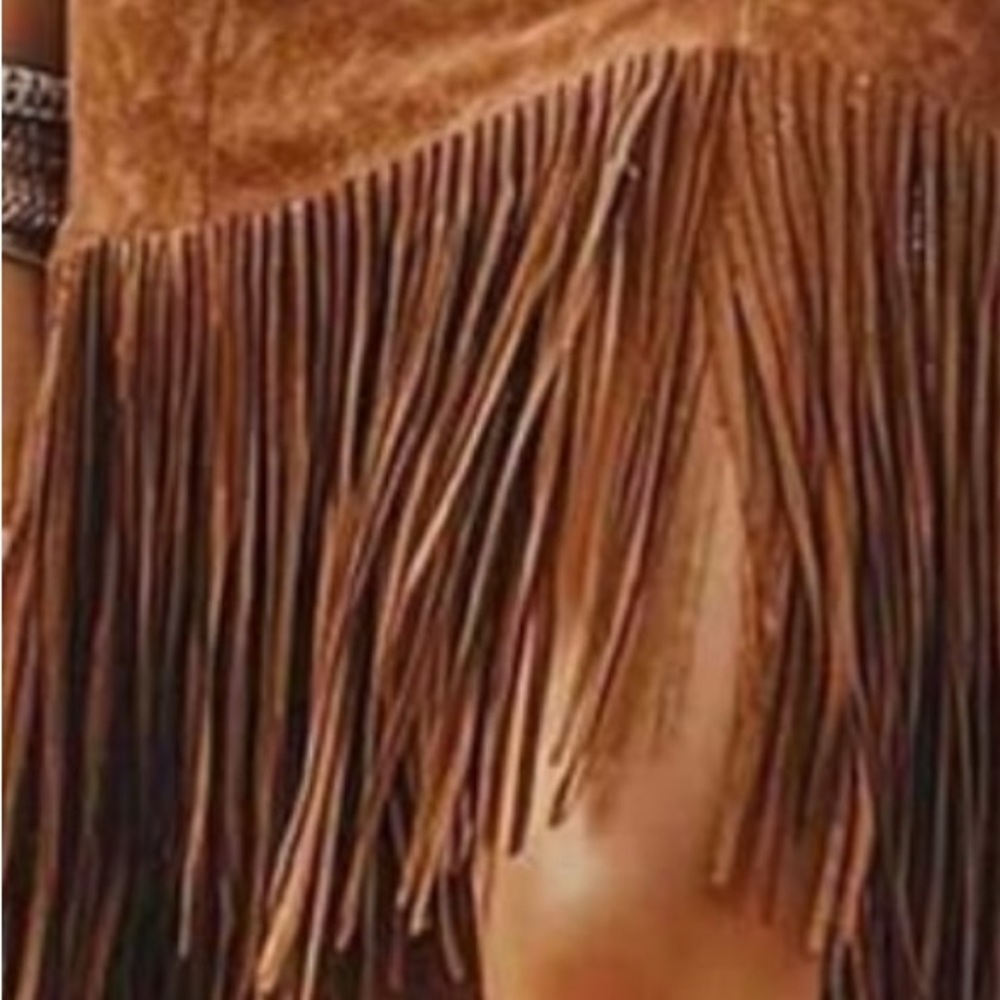 NWT Brown  Fringe Skirt - Picture 2 of 12